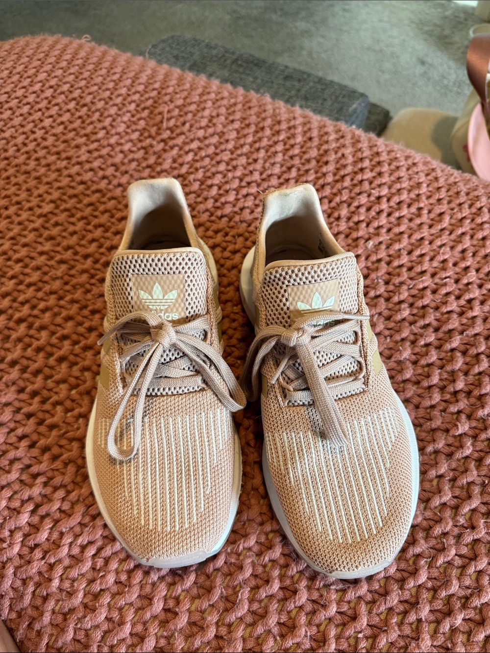 adidas Women's Knit Sneakers in rose gold